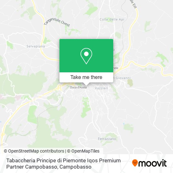 Tabaccheria Principe di Piemonte Iqos Premium Partner Campobasso map