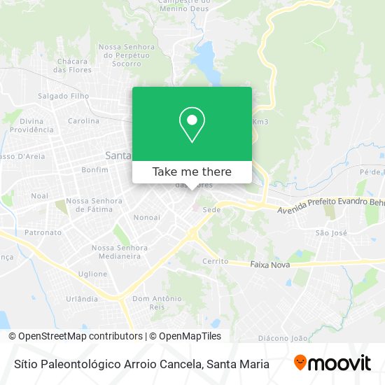 Sítio Paleontológico Arroio Cancela map