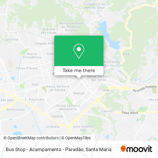 Mapa Bus Stop - Acampamento - Paradão