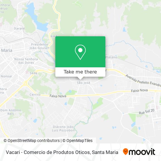 Mapa Vacari - Comercio de Produtos Oticos