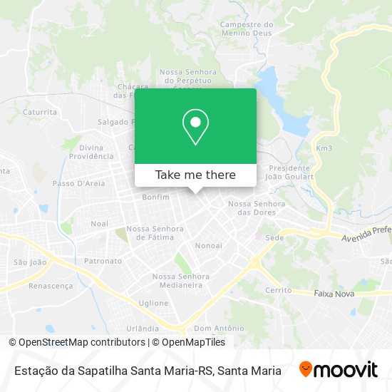 Mapa Estação da Sapatilha Santa Maria-RS