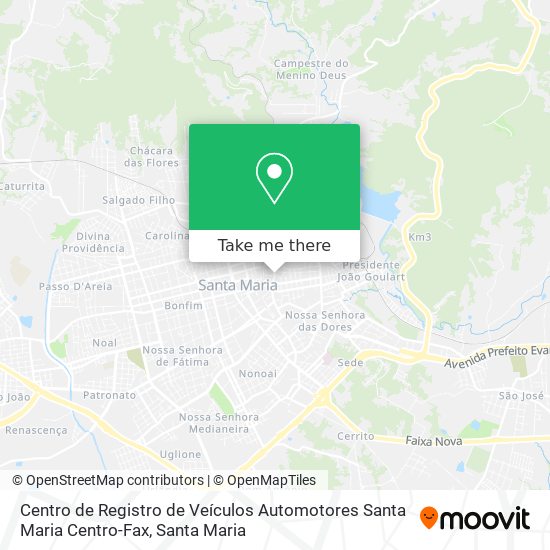Mapa Centro de Registro de Veículos Automotores Santa Maria Centro-Fax