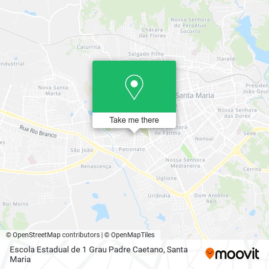 Mapa Escola Estadual de 1 Grau Padre Caetano