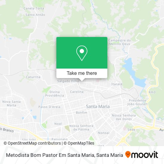 Mapa Metodista Bom Pastor Em Santa Maria