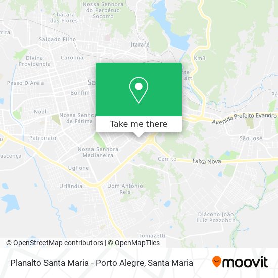 Planalto Santa Maria - Porto Alegre map