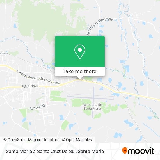 Mapa Santa Maria a Santa Cruz Do Sul