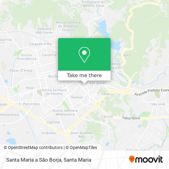 Santa Maria a São Borja map