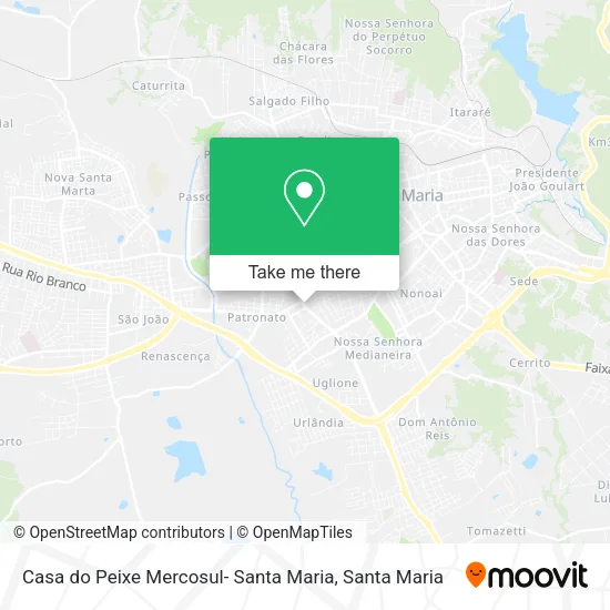 Mapa Casa do Peixe Mercosul- Santa Maria