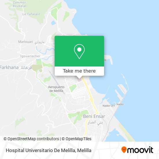 mapa Hospital Universitario De Melilla