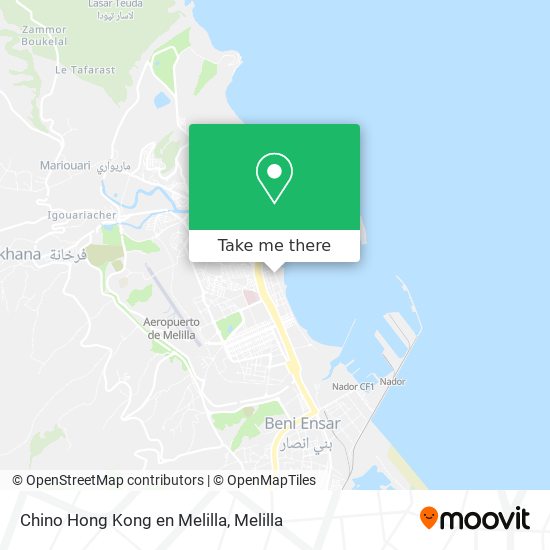 Chino Hong Kong en Melilla map