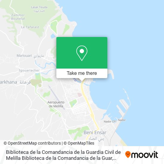 mapa Biblioteca de la Comandancia de la Guardia Civil de Melilla Biblioteca de la Comandancia de la Guar
