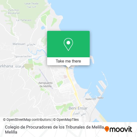 mapa Colegio de Procuradores de los Tribunales de Melilla