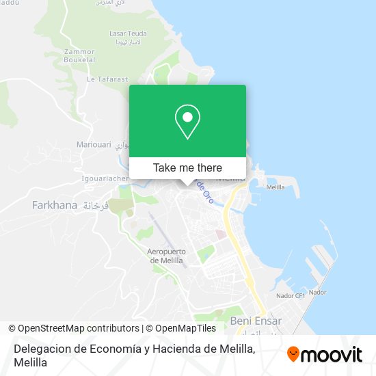 mapa Delegacion de Economía y Hacienda de Melilla