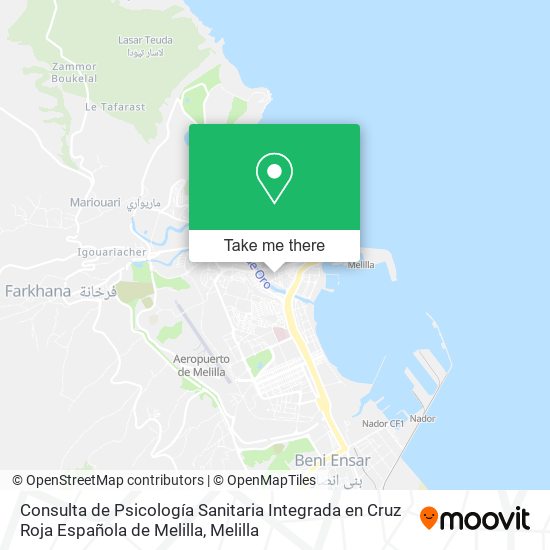 Consulta de Psicología Sanitaria Integrada en Cruz Roja Española de Melilla map