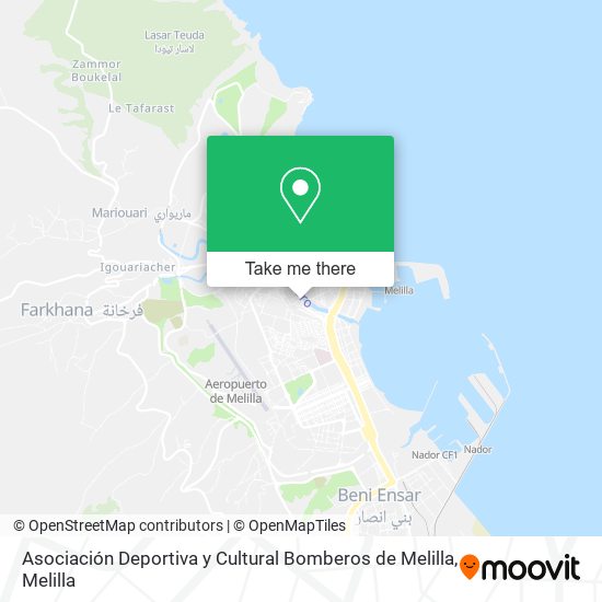 mapa Asociación Deportiva y Cultural Bomberos de Melilla