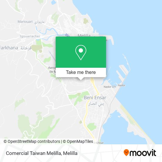 Comercial Taiwan Melilla map