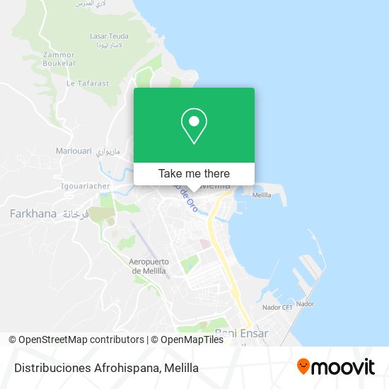 Distribuciones Afrohispana map