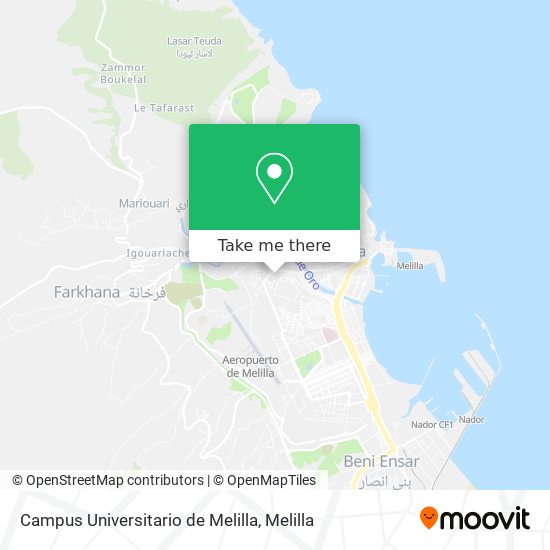 mapa Campus Universitario de Melilla