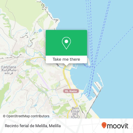 Recinto ferial de Melilla map