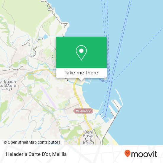 mapa Heladeria Carte D'or, Paseo Marítimo Alcalde Rafael Ginel, 5 52004 Melilla