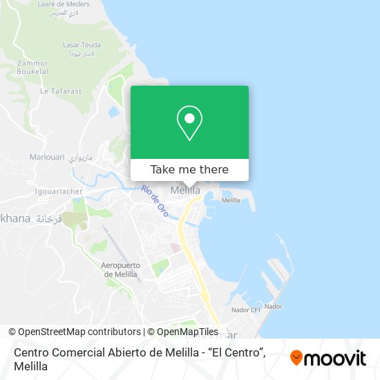 mapa Centro Comercial Abierto de Melilla - “El Centro”