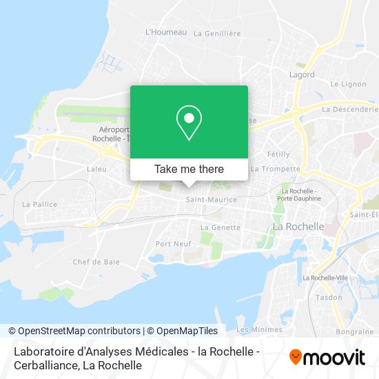 Laboratoire d'Analyses Médicales - la Rochelle - Cerballiance map