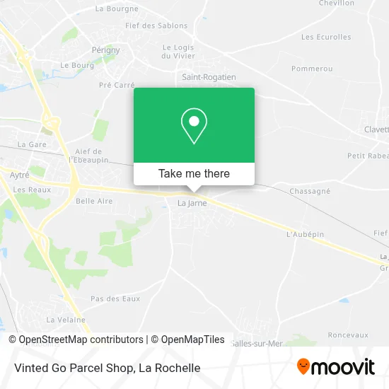 Vinted Go Parcel Shop map