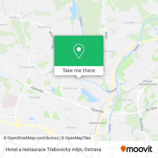 Hotel a restaurace Třebovický mlýn map
