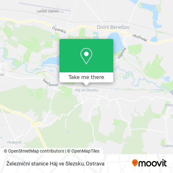 Železniční stanice Háj ve Slezsku map