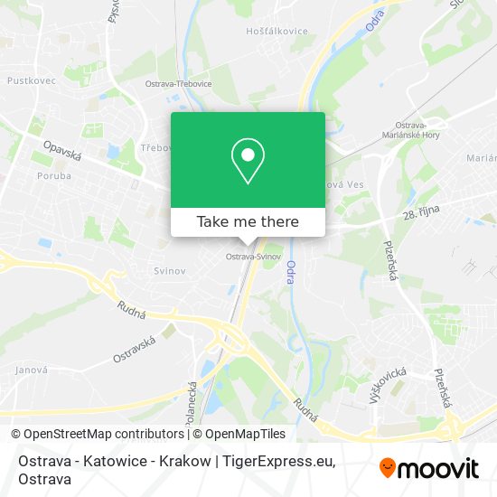 Ostrava - Katowice - Krakow | TigerExpress.eu map