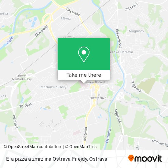 Efa pizza a zmrzlina Ostrava-Fifejdy map