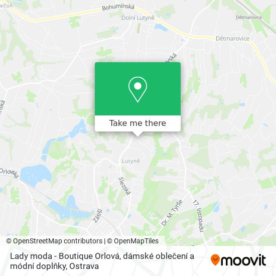 Lady moda - Boutique Orlová, dámské oblečení a módní doplňky map