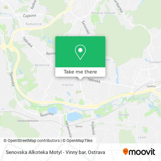 Senovska Alkoteka Motyl - Vinny bar map