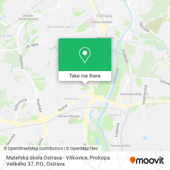 Mateřská škola Ostrava - Vítkovice, Prokopa Velikého 37, P.O. map