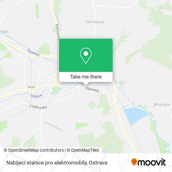 Карта Nabíjecí stanice pro elektromobily