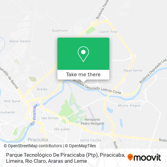 Mapa Parque Tecnológico De Piracicaba (Ptp)