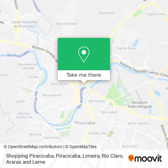 Mapa Shopping Piracicaba