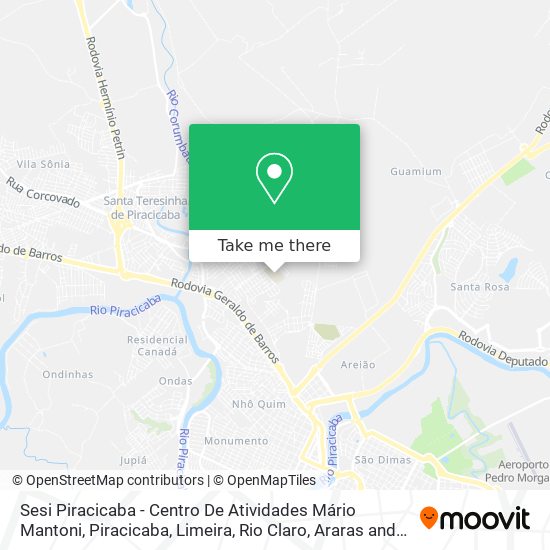 Mapa Sesi Piracicaba - Centro De Atividades Mário Mantoni