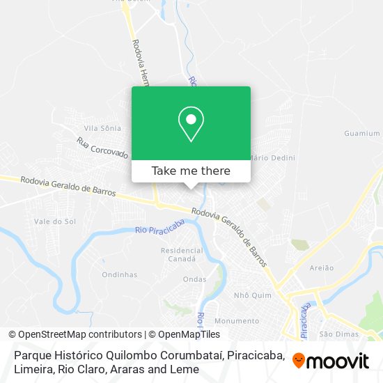 Parque Histórico Quilombo Corumbataí map