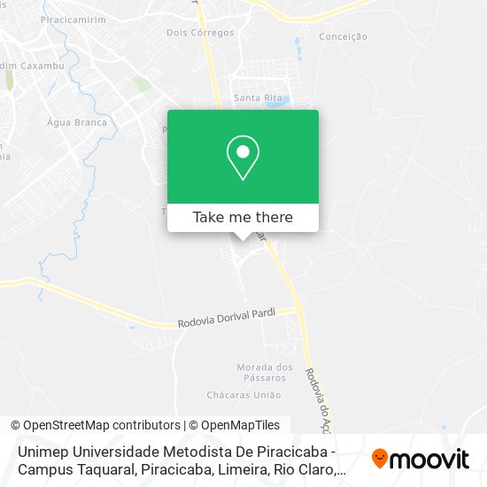 Unimep Universidade Metodista De Piracicaba -  Campus Taquaral map