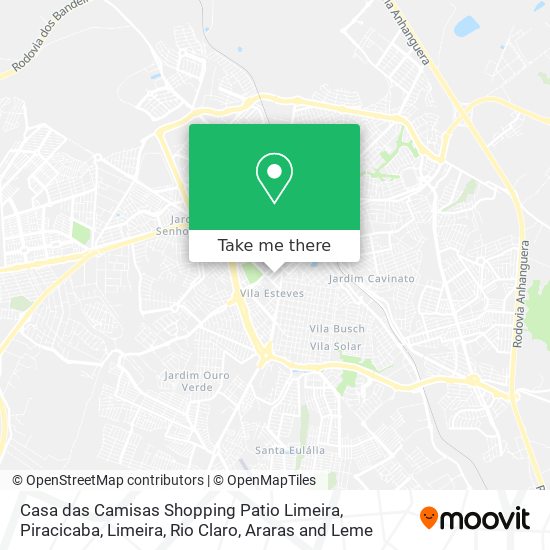 Casa das Camisas Shopping Patio Limeira map