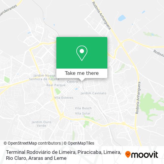 Terminal Rodoviário de Limeira map