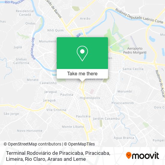 Terminal Rodoviário de Piracicaba map