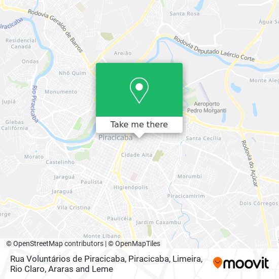 Rua Voluntários de Piracicaba map