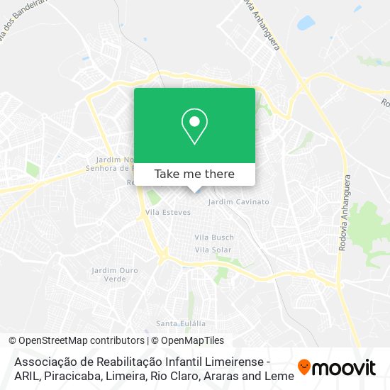 Mapa Associação de Reabilitação Infantil Limeirense - ARIL