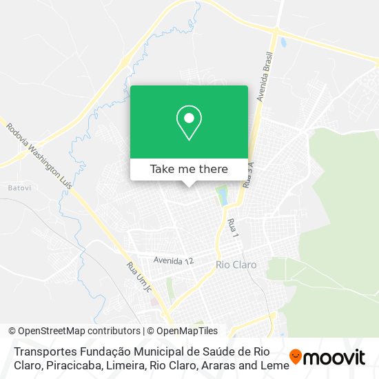 Mapa Transportes Fundação Municipal de Saúde de Rio Claro