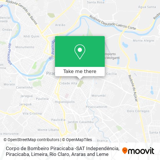 Mapa Corpo de Bombeiro Piracicaba -SAT Independência