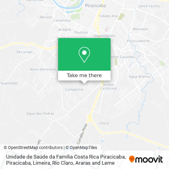 Unidade de Saúde da Família Costa Rica Piracicaba map