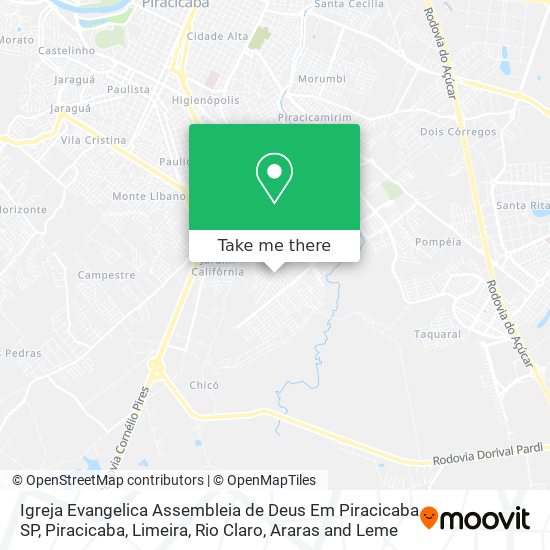 Igreja Evangelica Assembleia de Deus Em Piracicaba SP map