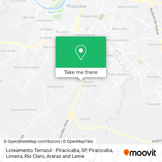 Mapa Loteamento Terrazul - Piracicaba, SP